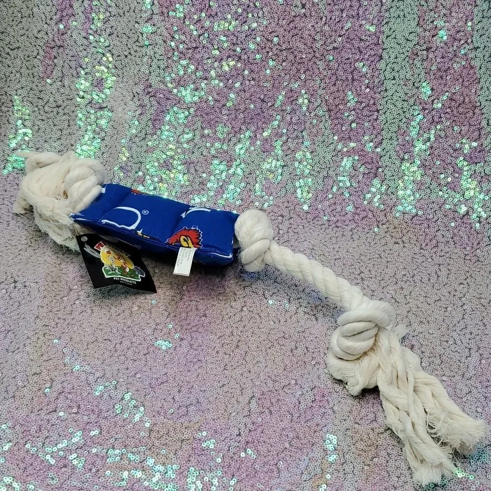 Dog Tug Rope Toy Kansas Licensed Collegiate Product